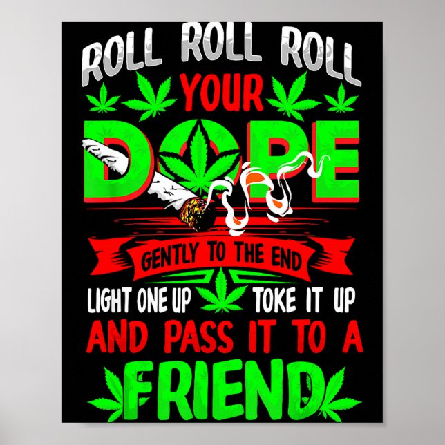 Affiche Funny Weed T Lover Roll Joint Friend Smoking Short (Devant)