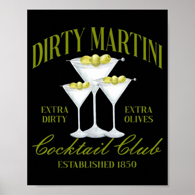 Affiche Funny Womens Dirty Martini Social Club Drinking Ta (Devant)