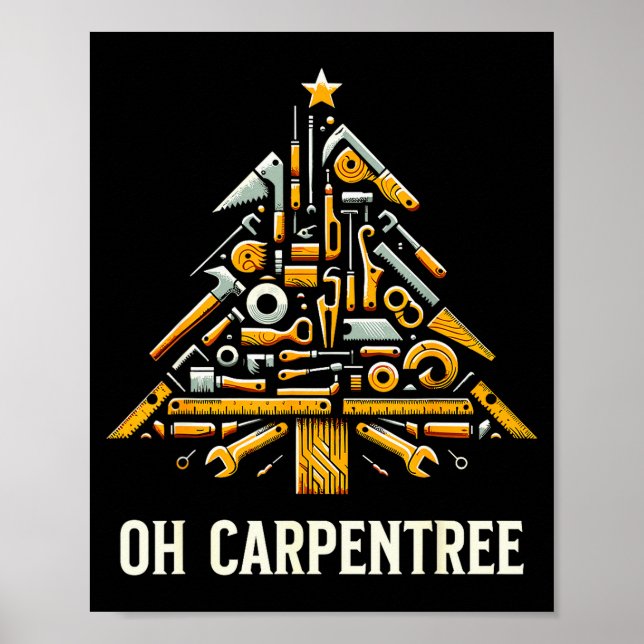 Affiche Funny Woodworking Woodworker Carpentry Christmas T (Devant)