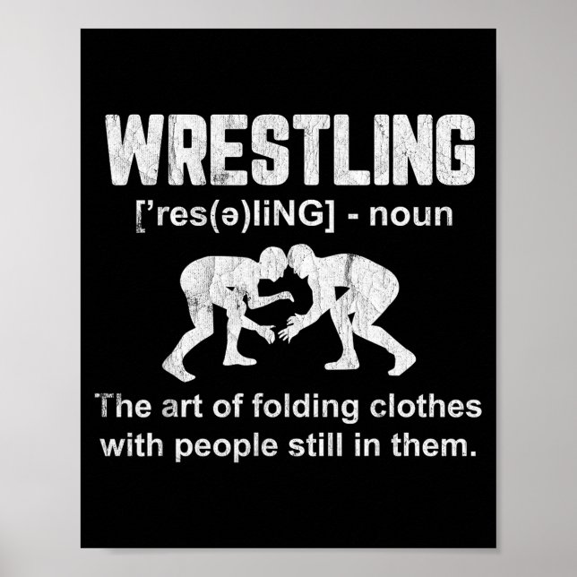 Affiche Funny Wrestling Definition Wrestler Boys Mens Teen (Devant)