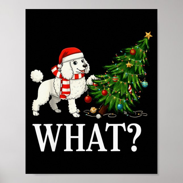 Affiche Funny Xmas Odle Pushing Christmas Tree Over Dog Wh (Devant)