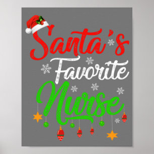 Affiche Funny Xmas Père Noël Favori Nurse Noël