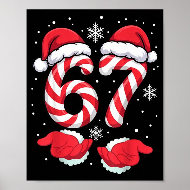 Affiche Funny Xmas Viral 67 Candy Canes Santa Funny Holida (Devant)