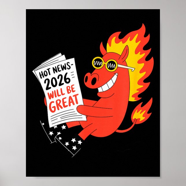 Affiche Funny Year Of The Horse – Chinese Zodiac New Year  (Devant)