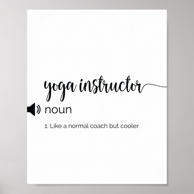 Affiche Funny Yoga Instructeur définition (Devant)