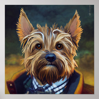 Affiche Funny Yorkshire Terrier Anthropomorphique Chien Ar