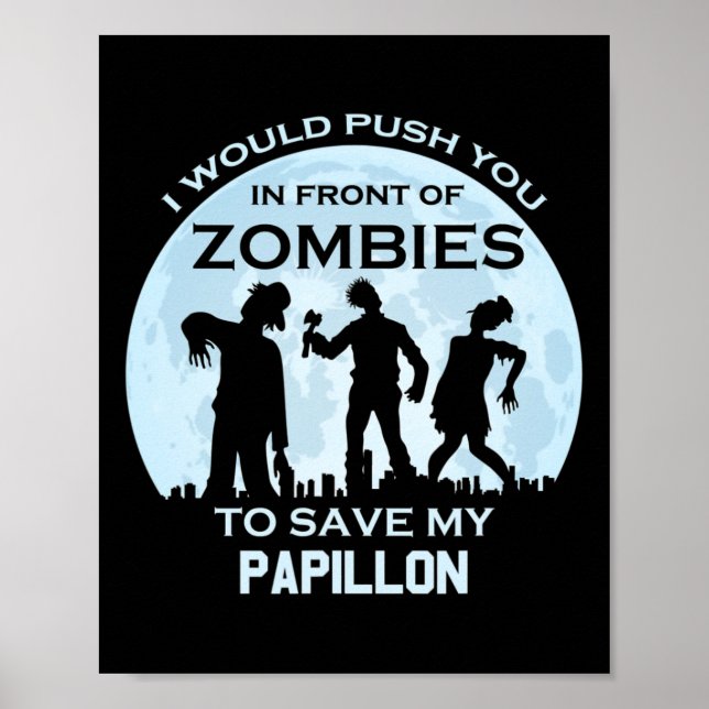 Affiche Funny Zombie Halloween Pet Papillon (Devant)