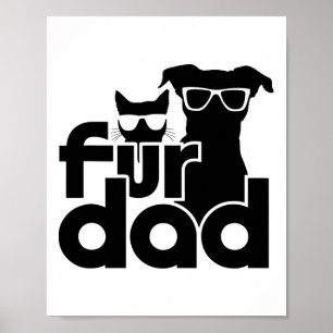 Affiche Fur Papa Drôle Fête des pères Chemises Chat Et Amo