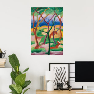 Affiche Furets jouant de Franz Marc Art expressionniste