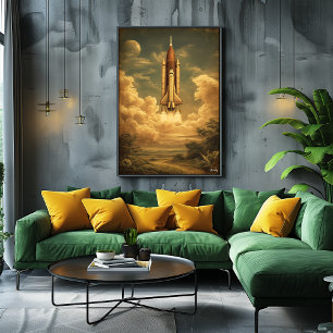 Affiche Fusée de Cap Canaveral – Espace Rétro Milieu de Si