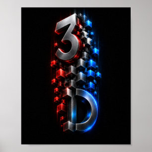 Affiche Fusion 3D Vertical Conception d'affiche de cube