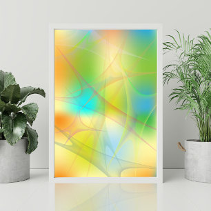 Affiche Fusion Abstraite Futuriste de Vert Néon, de Sarcel