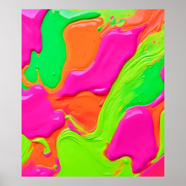 Affiche Fusion de couleurs vives (Devant)