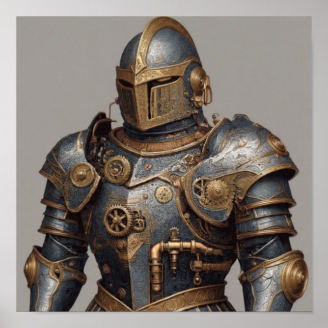 Affiche Fusion des époques : détail d'armure de chevalier  (Devant)