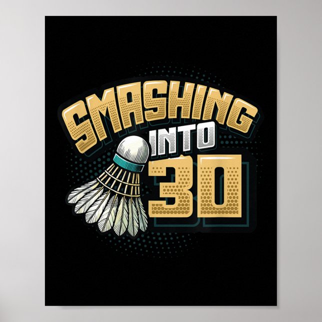 Affiche Fusion en 30 ans Badminton Lover 30e anniversaire (Devant)