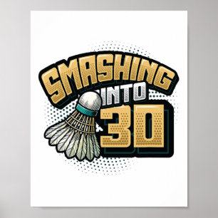 Affiche Fusion en 30 ans Badminton Lover 30e anniversaire