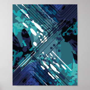 Affiche Fusion géométrique océanique