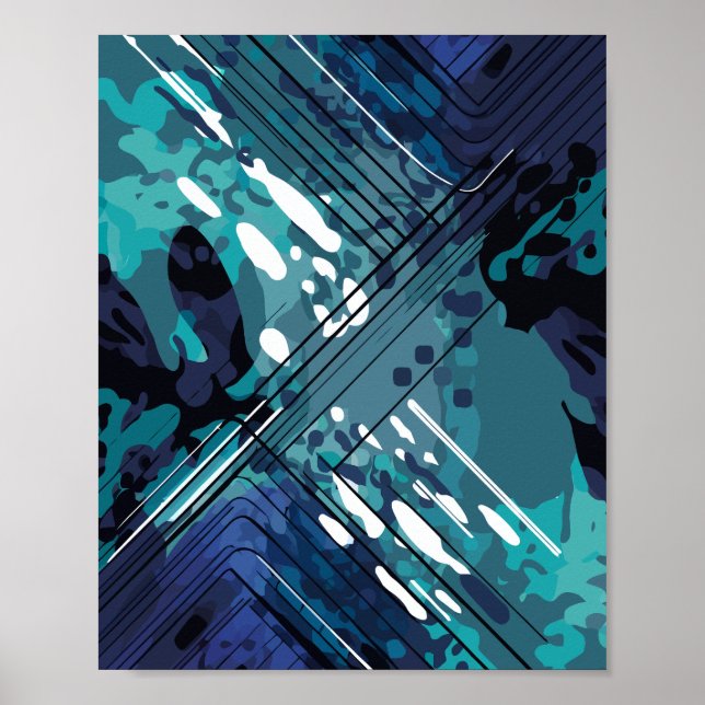 Affiche Fusion géométrique océanique (Devant)