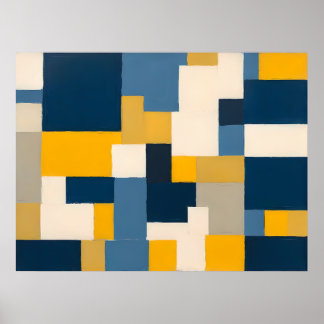 Affiche Fusion géométrique vive - Art Abstrait Gras