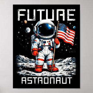 Affiche Futur astronaute sur la lune Astronomie Espace