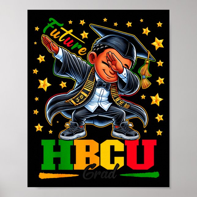 Affiche Futur diplômé de HBCU faisant un dab pour garçon d (Devant)