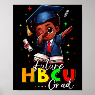 Affiche Futur diplômé Hbcu Histoire Garçon noir Diplômé Hb