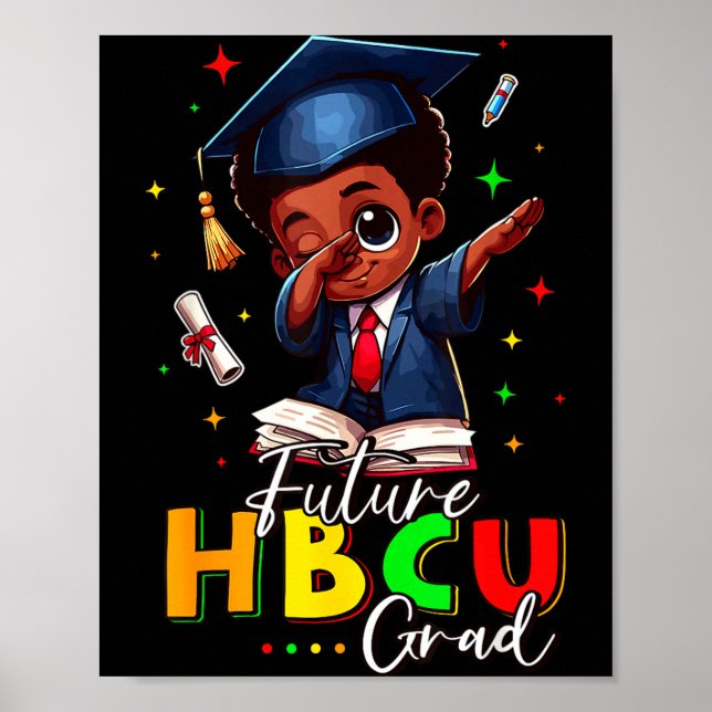 Affiche Futur diplômé Hbcu Histoire Garçon noir Diplômé Hb (Devant)