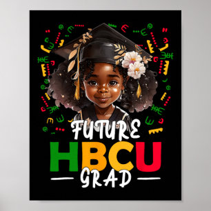 Affiche Futur Hbcu Grad Afro Black Girl Kids Graduation C
