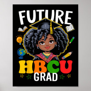 Affiche Futur Hbcu Grad Afro Enfants Mois de l'histoire no