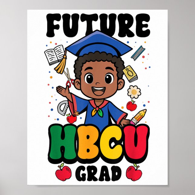 Affiche Futur Hbcu Grad Boy Black History College Graduat (Devant)