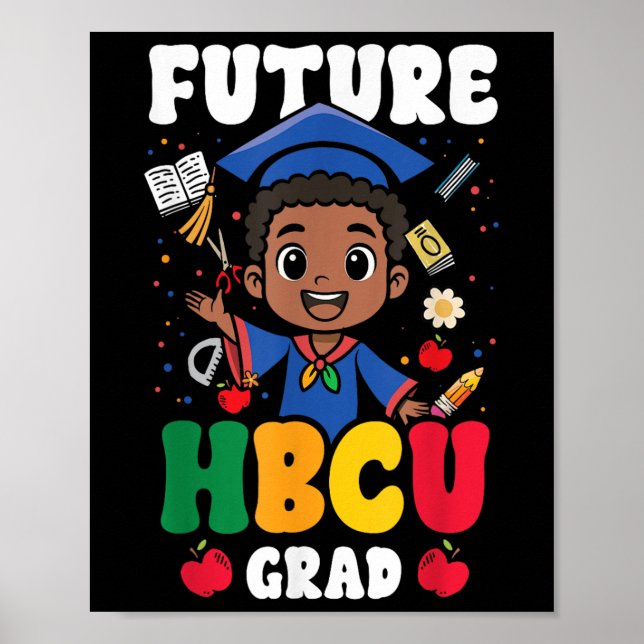 Affiche Futur Hbcu Grad Boy Black History College Graduat (Devant)