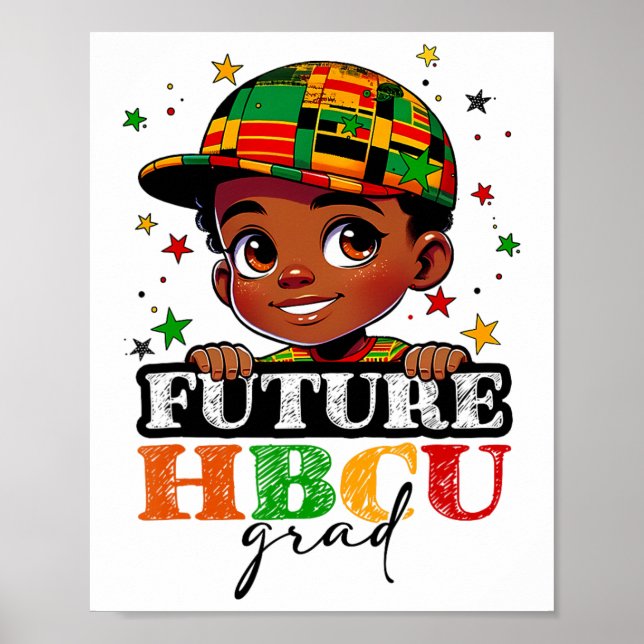 Affiche Futur Hbcu Grad Histoire Noire Garçons Enfants Dip (Devant)