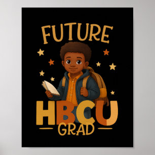 Affiche Futur Hbcu Graduate Afro Black Boy College Gradua