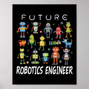 Affiche Futur ingénieur en robotique Technicien Drôle Vint