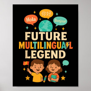 Affiche Futur Légende multilingue Apprentissage des langue