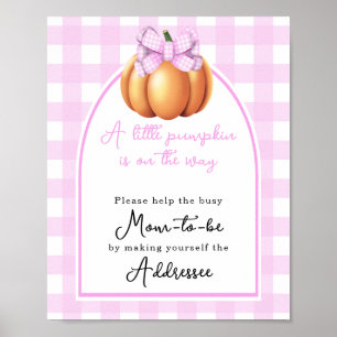 Affiche Futur maman, cérémonie bébé, arc de citrouille ave