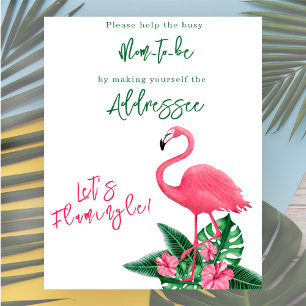Affiche Futur maman d'un bébé flamant rose destinataire de