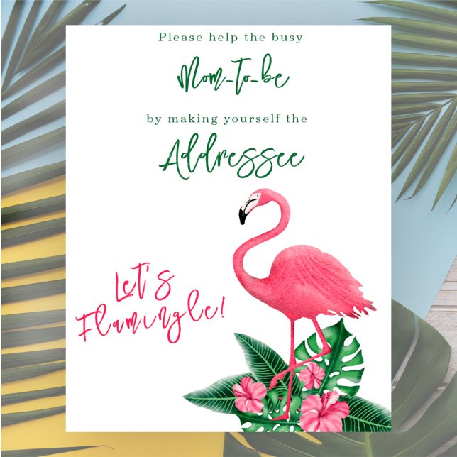 Affiche Futur maman d'un bébé flamant rose destinataire de (Créateur téléchargé)