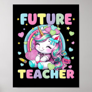 Affiche Futur professeur de licorne mignonne Création de c