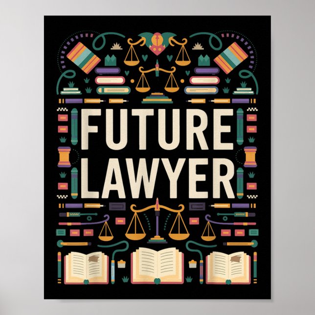 Affiche Future Avocate Diplôme d'école Enfants Jeune Femme (Devant)