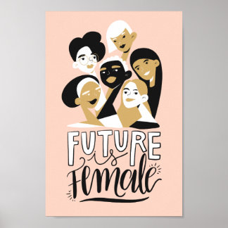 Affiche Future Is Female | Motivational Feminist Quote