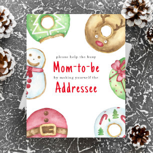 Affiche Future maman destinataire baby shower Noël hiver
