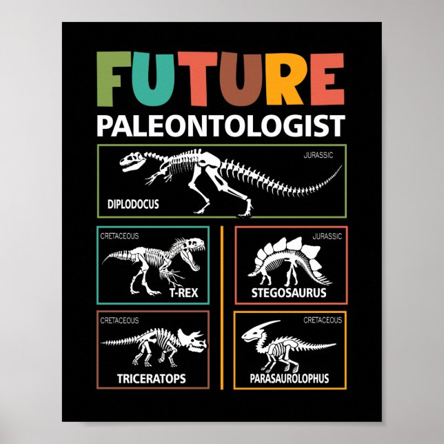 Affiche Future paléontologue Dinosaur Fossil Paleontology (Devant)