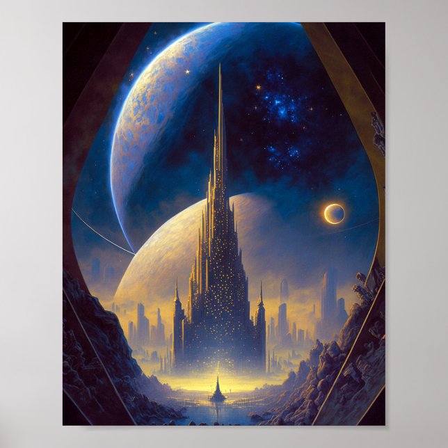 Affiche Future Space City Sci-Fi Art (Devant)