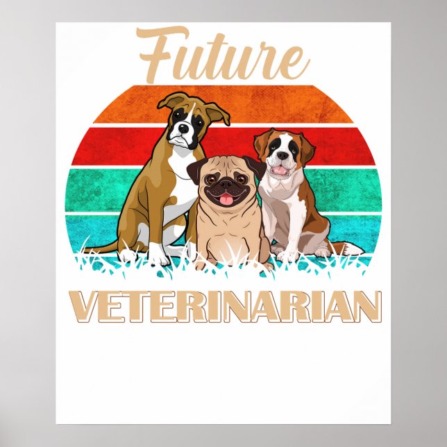 Affiche Future Veterinarian - Cute Aspiring Vets (Devant)