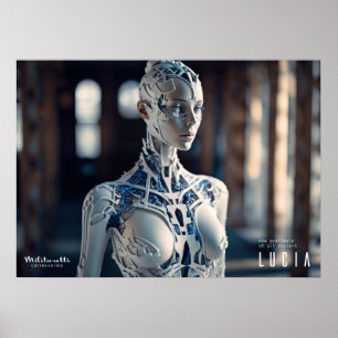 Affiche futuriste de cyborg