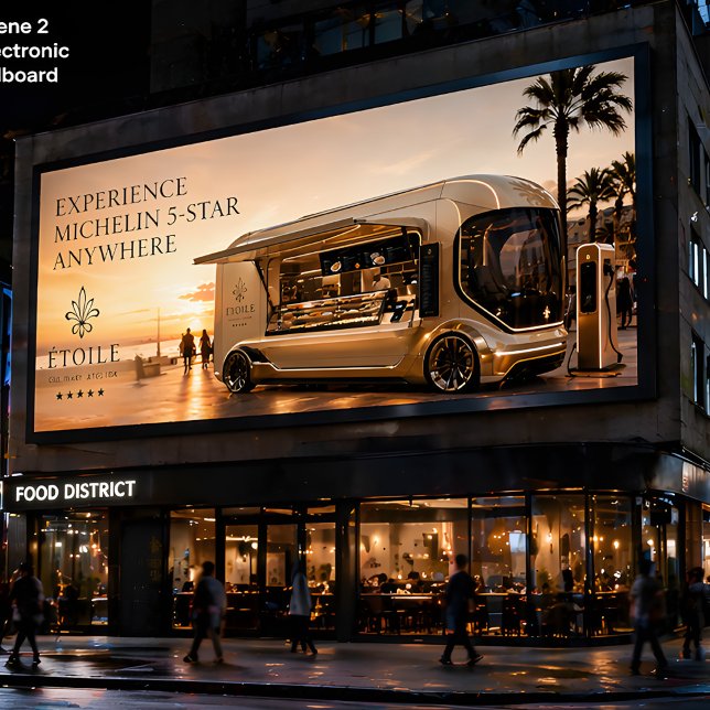 Affiche Futuristic Michelin Food Truck – Luxury Mobile  (Créateur téléchargé)
