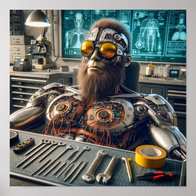 Affiche Futuristic Robot Engineer (Devant)