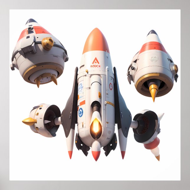 Affiche Futuristic Spacecraft Design Detachable Modules (Devant)