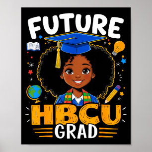 Affiche Futurs enfants diplômés de l'hbcu fille noire afro